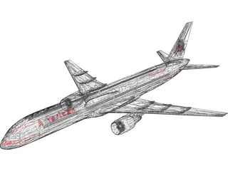 Boeing 757-200 3D Model preview