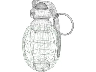 40 Segments Hand Grenade 3D Model preview