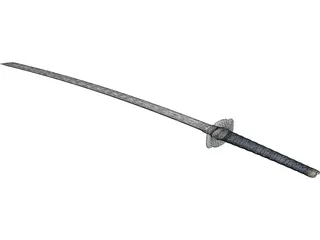 Long Katana Sword 3D Model preview