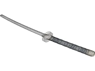 Short Katana Sword 3D Model preview