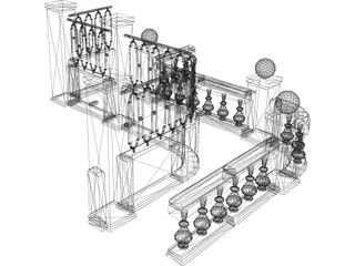 Modular Fence Parts 3D Model preview