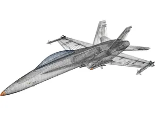 F-18A Hornet 3D Model preview