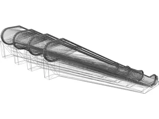 Double Escalator 3D Model preview