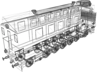 Lomonosov Train 3D Model preview
