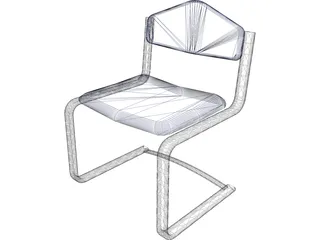 Waiting Room Chair 3D Model preview
