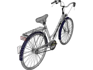 Bike Women City 3D Model preview