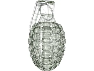 Pineapple Hand Grenade 3D Model preview