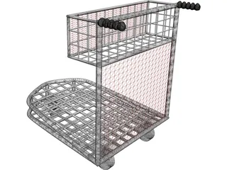 Airport Luggage Cart 3D Model preview