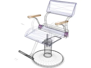 Takara Belmont Fresco Hair Styling Chair 3D Model preview