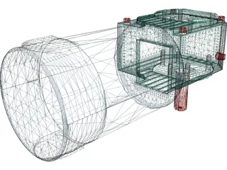 Worm Gear Motor Medium 3D Model preview