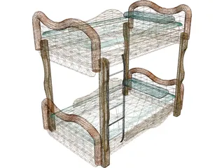 Bunk Bed 3D Model preview