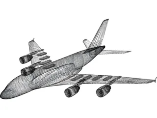 Airbus A380 3D Model preview
