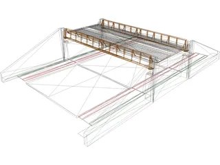 Thru Plate Girder Bridge 3D Model preview