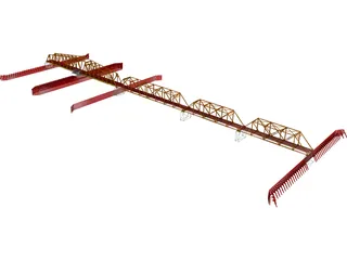 Swing Span Truss Bridge 3D Model preview