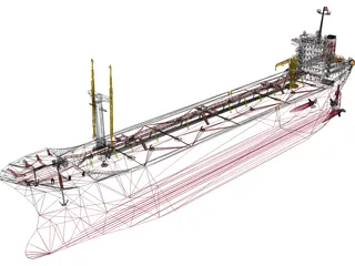 Oil Tanker Ship 3D Model preview
