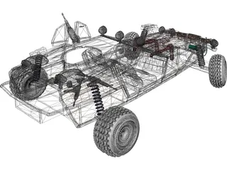 Postapocalyptic Buggy 3D Model preview
