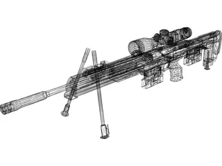 DSR50 Sniper Rifle 3D Model preview
