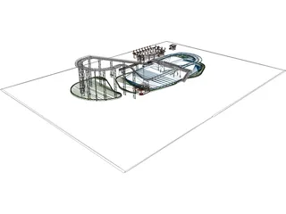 Roller Coaster 3D Model preview