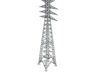 Power Transmission Tower 3D Model preview