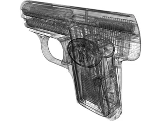 Browning 1906 Pistol 3D Model preview