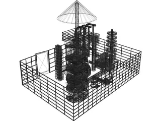 Oil Factory 3D Model preview