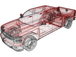 Chevrolet Silverado Crew Cab (2014) 3D Model preview