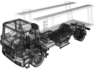 Iveco Trakker Car Carrier 3D Model preview