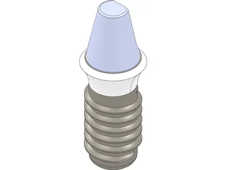 Dental Implant with Abutement 3D Model preview