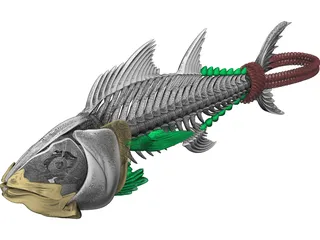 Tuna Fish Skeleton 3D Model preview