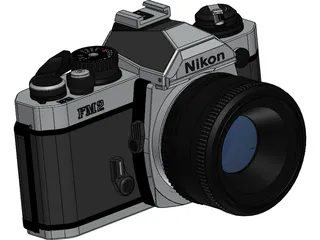 Nikon FM2 Photo Camera 3D Model preview