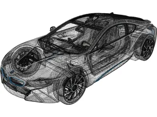 BMW i8 (2015) 3D Model preview