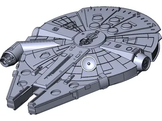 Star Wars Millenium Falcon YT-1300 3D Model preview