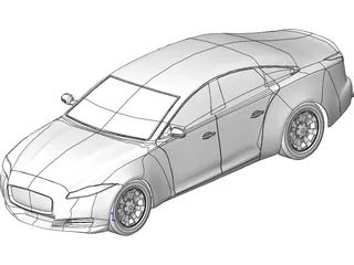Jaguar XJ (2012) 3D Model preview