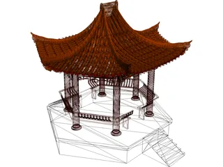 China Garden House 3D Model preview