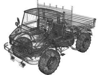 Mercedes-Benz Unimog 406 (1967) 3D Model preview