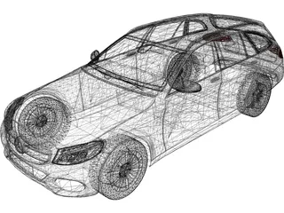 Mercedes-Benz C-Class Estate (2014) 3D Model preview