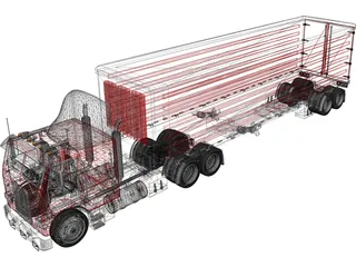 Freightliner Truck 3D Model preview