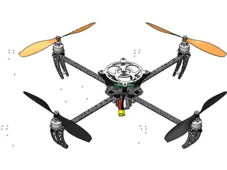 Talon Quad RC Heli Drone 3D Model preview