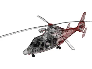 Eurocopter AS-365 Air Ambulance 3D Model preview