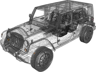 Jeep Wrangler Unlimited 3D Model preview