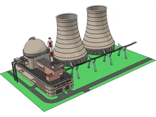 Black Rock River Nuclear Power Plant 3D Model preview