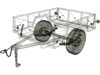 Military Trailer 3D Model preview