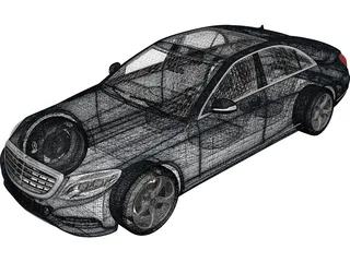Mercedes-Benz S-Class S350 Bluetec (2014) 3D Model preview