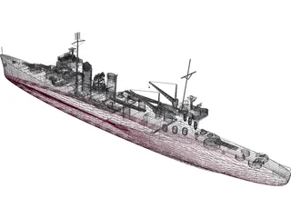 USS Vincennes Military Cruiser 3D Model preview