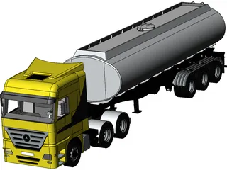 Mercedes-Benz Tank Truck 3D Model preview