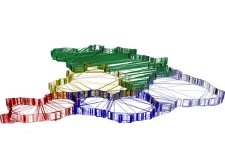 Brazil Map 3D Model preview