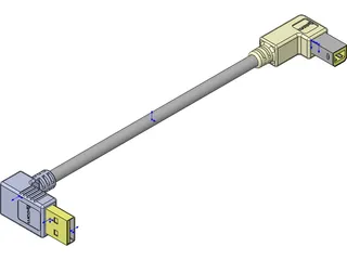 USB Right Angle Type B 3D Model preview