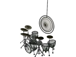 John Bonham Drum Set 3D Model preview