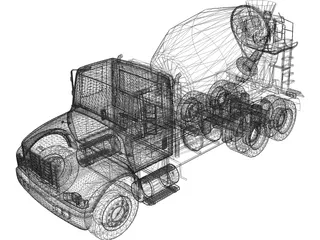 Cement Mixer Truck 3D Model preview
