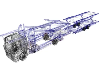 Iveco Stralis Car Carrier 3D Model preview